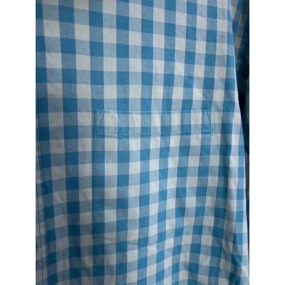 J Crew Classic Fit Flex Washed Gingham Long Sleeve Button Down Shirt‎ Cotton L